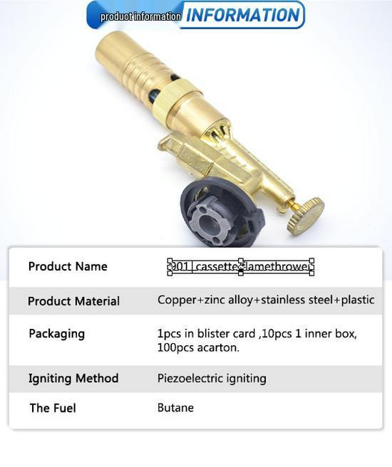 Pure Copper High-Temp Flamethrower Torch for Pig Hair Removal, Cartridge Type Liquefied Petroleum Gas Soldering Torch.