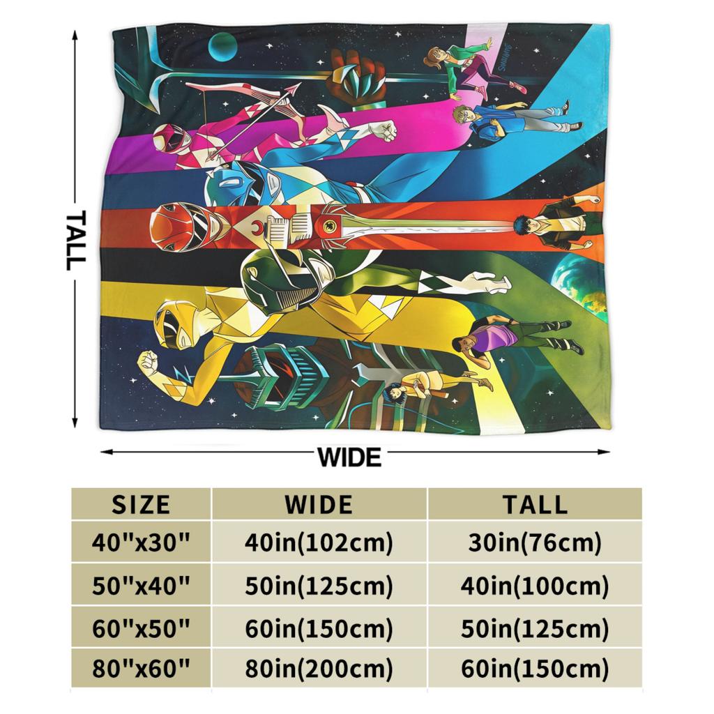 M-Mighty Morphin Soft Blankets  Cartoon P-Power Rangers Airplane Travel Plush Throw Blanket Flannel Bedspread Sofa Bed Cover