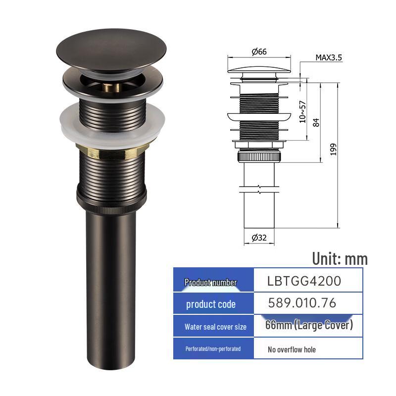 LanTuan Stainless Steel Pop-up Drainer