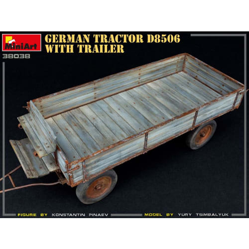 Miniart 1/35 Scale German Tractor D8506 with Trailer Plastic Model Kit MA38038 MIN38038