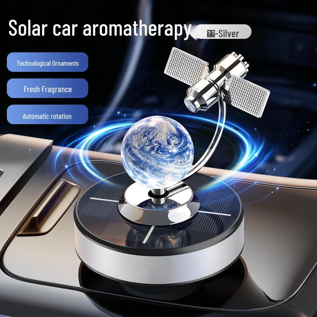 Solar-Powered Rotating Car Air Freshener Ornament