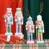4PC Colorful Soldier Figures Cartoon Wood Soldier Doll Christmas Trees Hangers Decorations Table Decors for Holiday