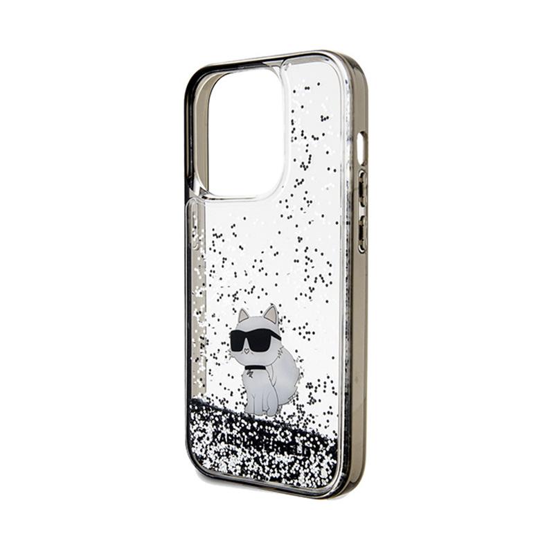 Karl Lagerfeld Liquid Glitter Choupette - Etui Iphone 14 Pro (Przezroczysty)