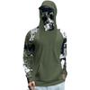 Lightweight Hooded Sun Protection Shirt Long Sleeve Rash Guard Top with Face Cover for Outdoor Activities UV Blocking Breathable Quick Dry