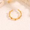 New Rainbow Zirconia Leaf Ring - Exclusive High-end Couple's Titanium Steel Open-ended Finger Ring