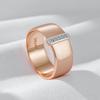 Luxury Natural Zircon 10Mm Width Rings For Women  Rose Gold  Color Mix Setting Design Daily Bride Wedding Jewelry