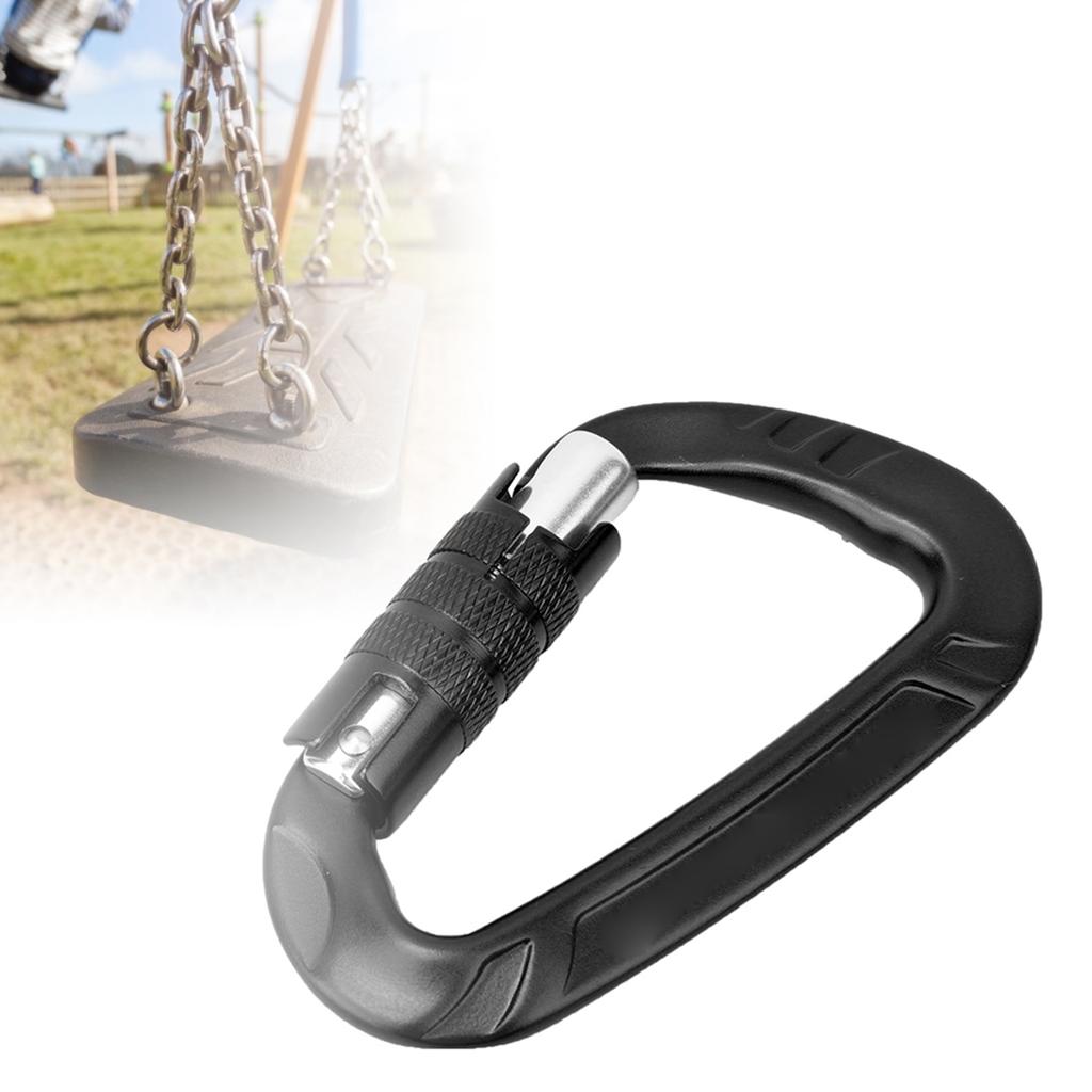 1 buc Aluminiu Aerospațial 7075 12KN Clip Carabinier în Formă de D Accesoriu de Siguranță pentru Exterior Negru