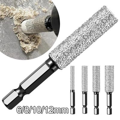 6/8/10/12mm Diamond Drill Bit Granite Brazing Hole Opener Hand Tool  for Drilling and Grinding