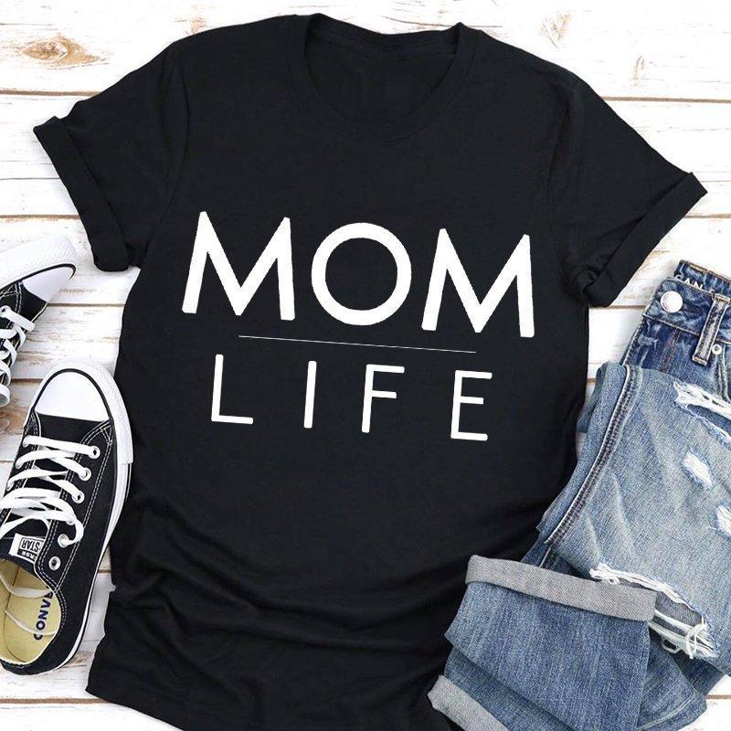 Vară IUBIRE Mamă Imprimate Bumbac Tricouri cu Mânecă Scurtă cu Gât Rotund Larg pentru Femei