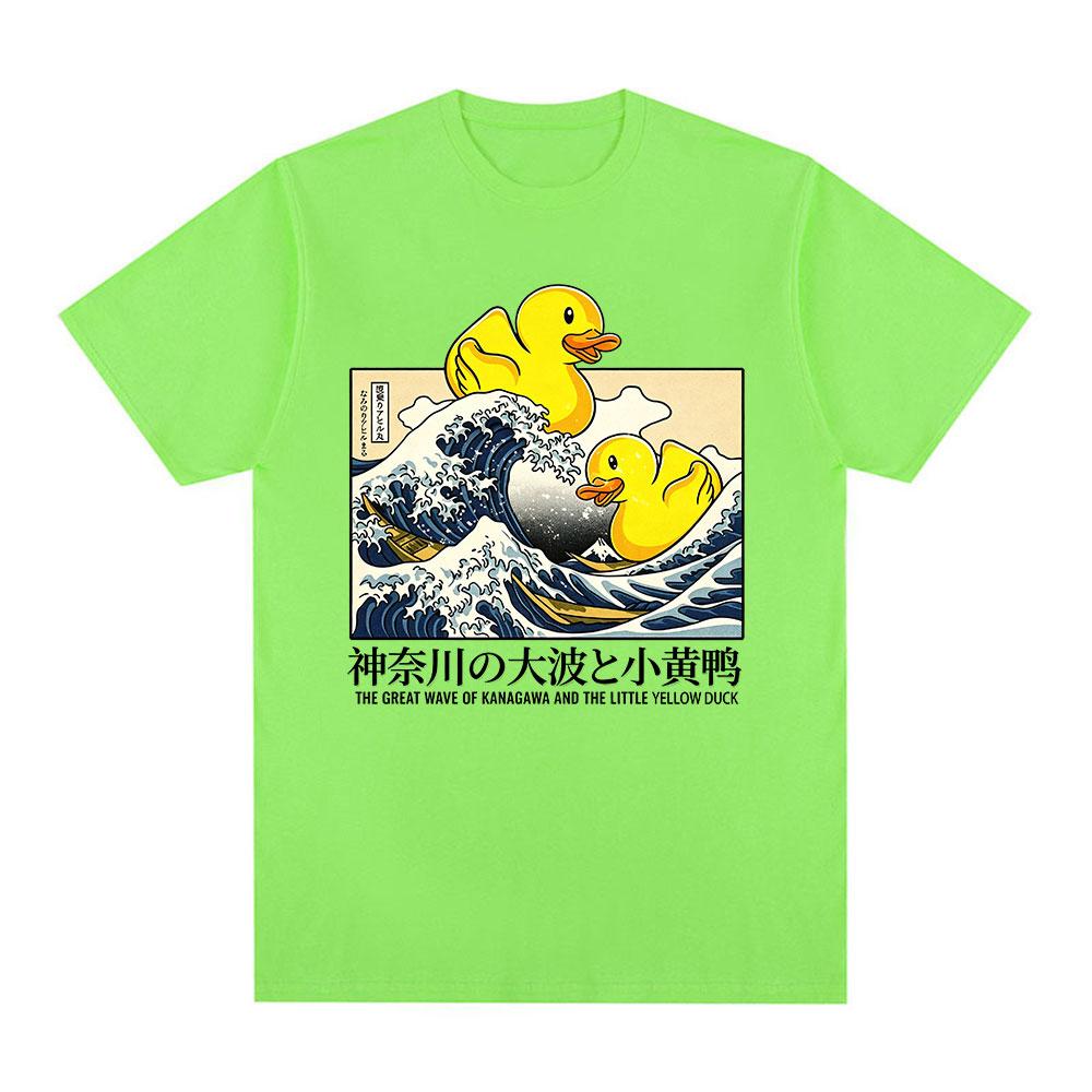 Great Wave Kanagawa Duck Funny Japanese Style TShirts Fashion Casual Cotton TShirt Unisexs Unisex Oversized Short Sleeve T Shirts