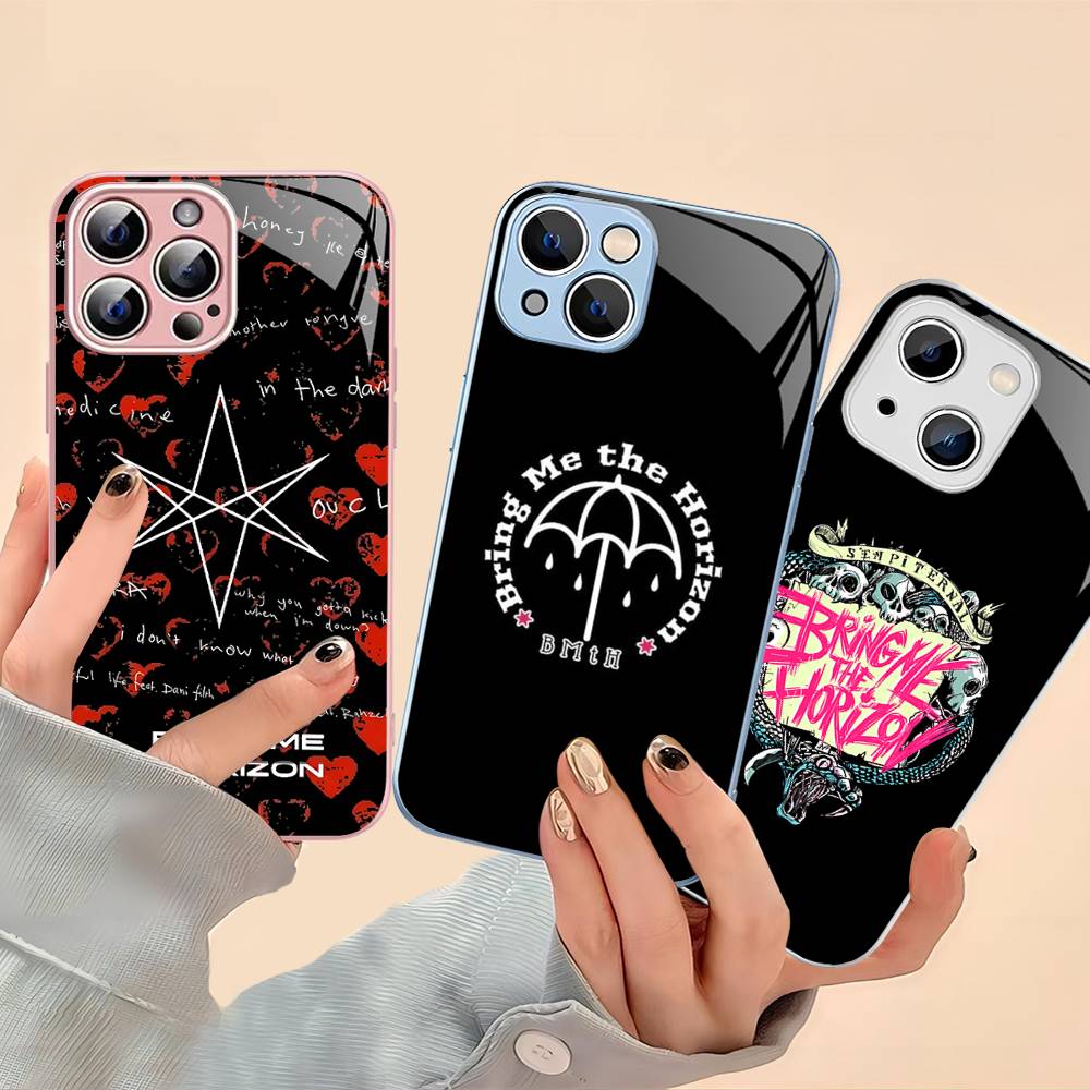 B-Bring M-Me The B-BMTH H-Horizon For IPhone 14 13 12 Mini 11 Pro XS Max X XR 14 Plus Tempered Glass Cover