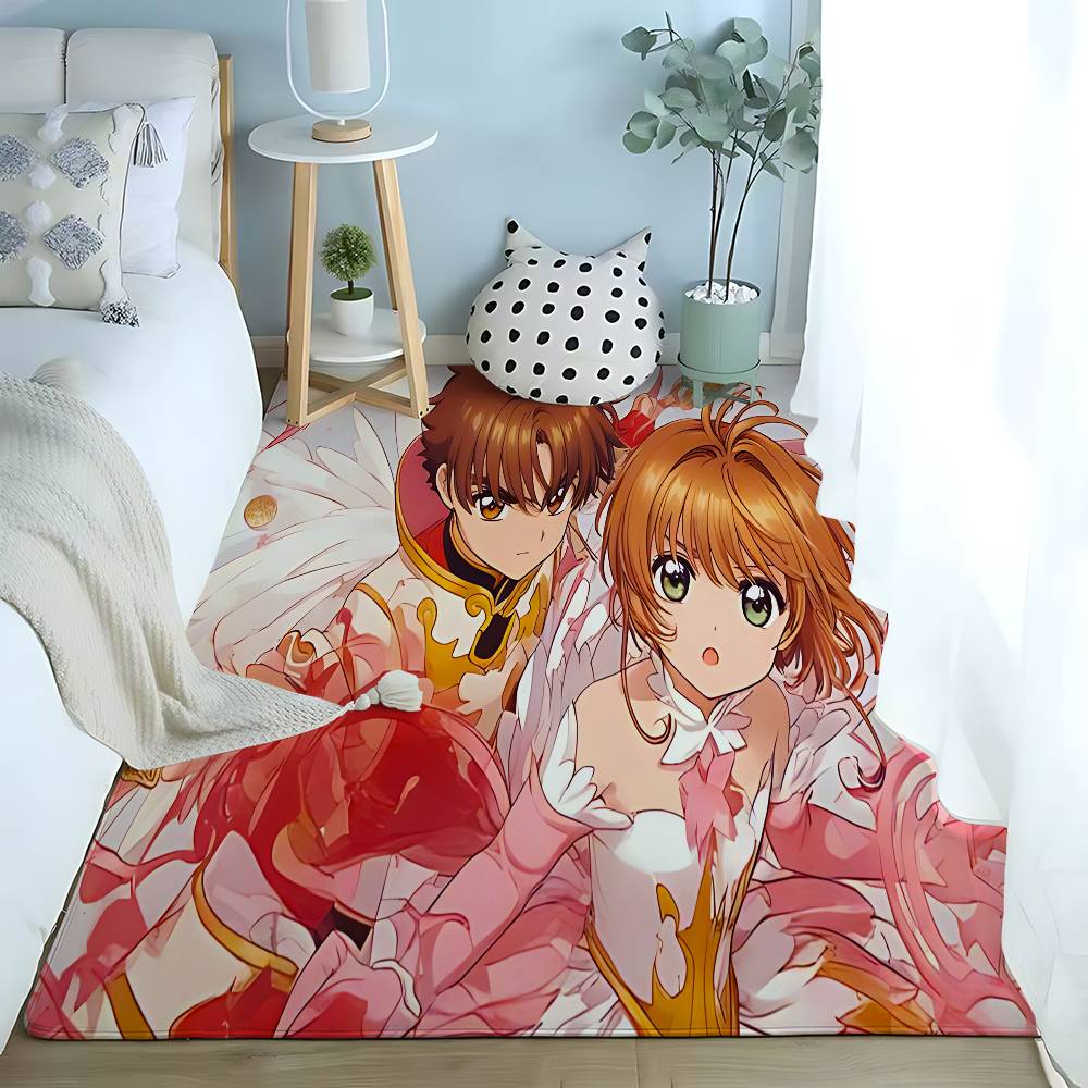 Cute Anime C-cardcaptor Sakura-S Carpet Bathroom Anti-slip Mat Door Mat Home Decoration Mat Entrance Door Mat Scratch-resistant