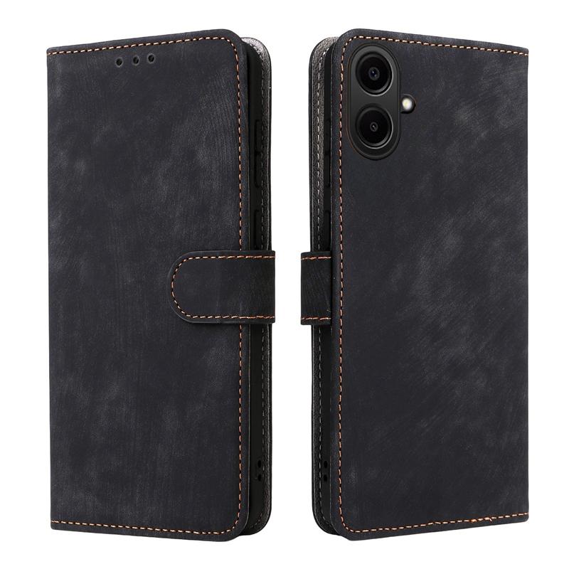 For Samsung Galaxy A07 / A07S / A08 / A18 Flip Case RFID tection Dual-Layer Card Slot Soft Silicone External Leather Stand Holder Flip Cover