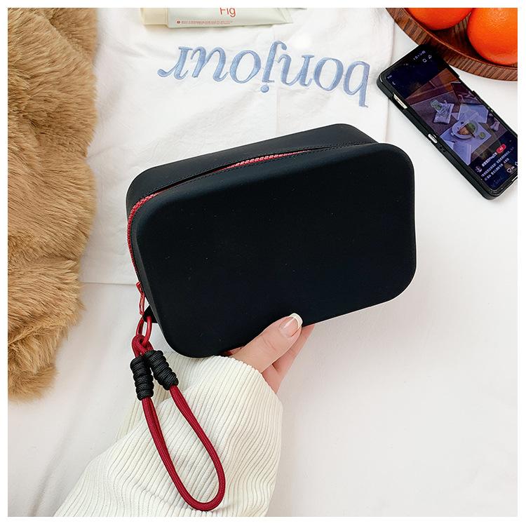 Silicone Cosmetic Bag Large Capacity Portable Waterproof Travel Wash Bag Mouth Red Envelope Storage Silicone Bag