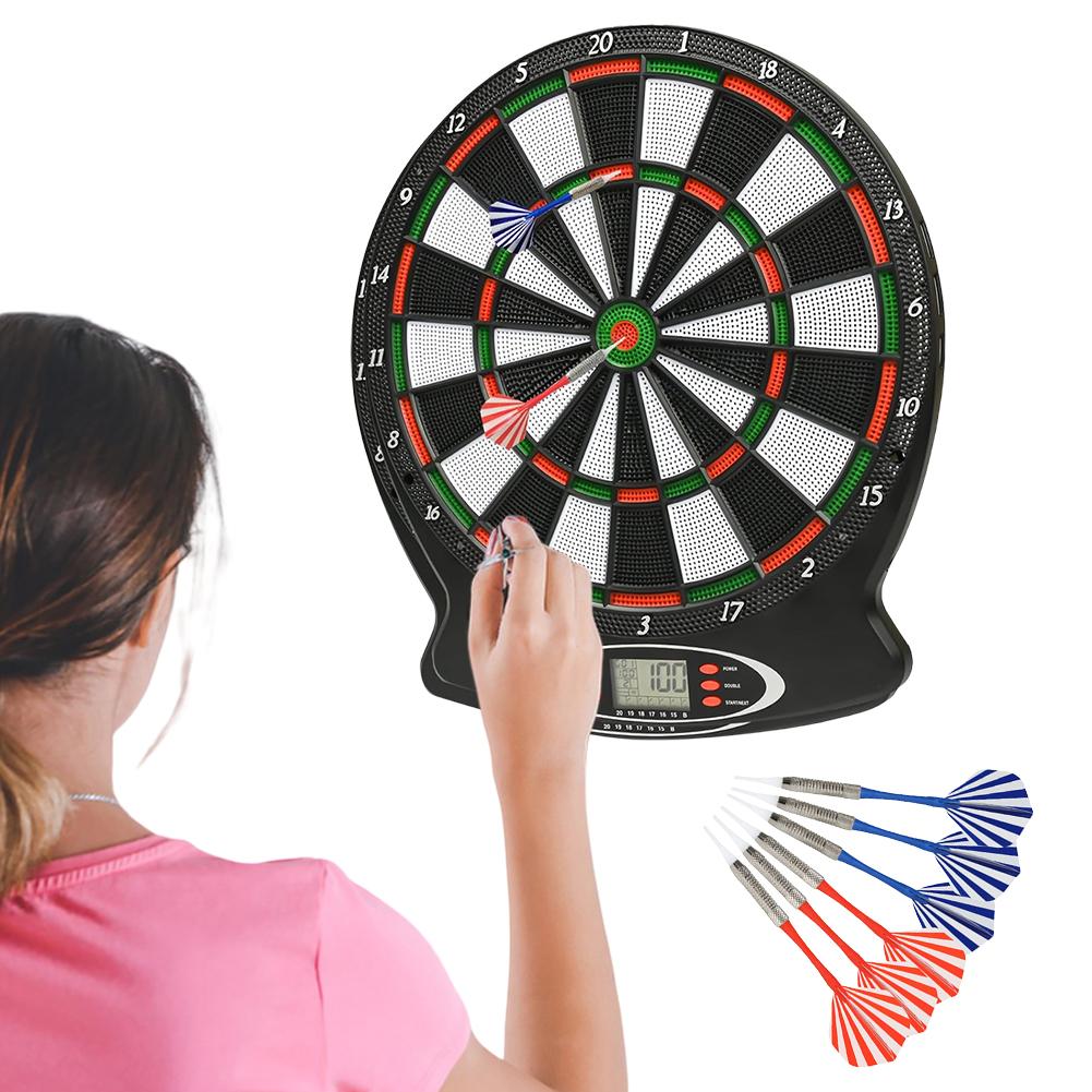 Electronic Dartboard Dart Target Board with 6 Darts Automatic Scoring Dartboard Interactive Soft Tip Dartboard for Indoor Games China Mainland