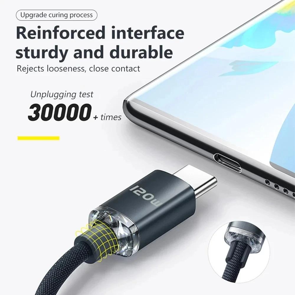 NEW 120W USBA To Type C To USBC Cable For iPhone 15 16 17 Series PD Fast Charging USB C Data Cord For Xiaomi OPPO Samsung