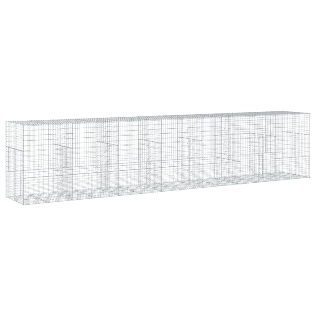 Gabion with Lid 700 X 100 X 150 Cm Galvanized Iron