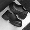 men casual platform shoes slip-on genuine leather shoe business office dress black trendy breathable loafers gentleman footwear