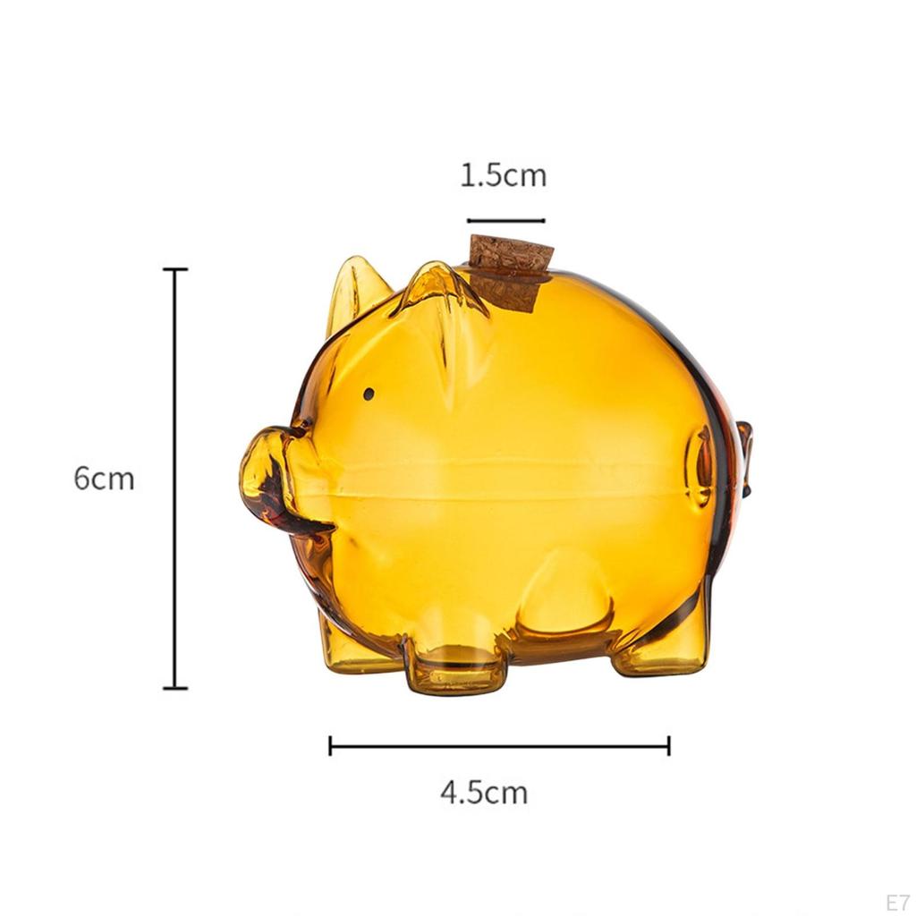 2,3 Zoll; Hohe Borosilikatglas-Sparschwein, Multifunktional und Leicht, Niedliches Finanzgeschenk