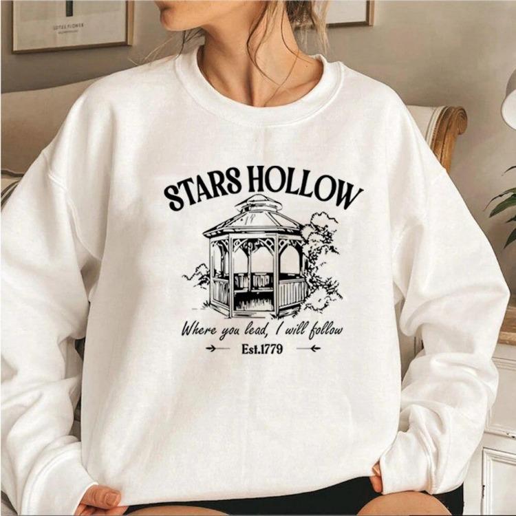 Vintage Women Gilmore Girls Luke's Diner Graphic Hoodie Stars Hollow Sweatshirt Comfortable Casual Streetwear Sweater