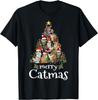 Merry Catmas Funny Cat Mom Cat Dad Christmas Cat T-Shirt