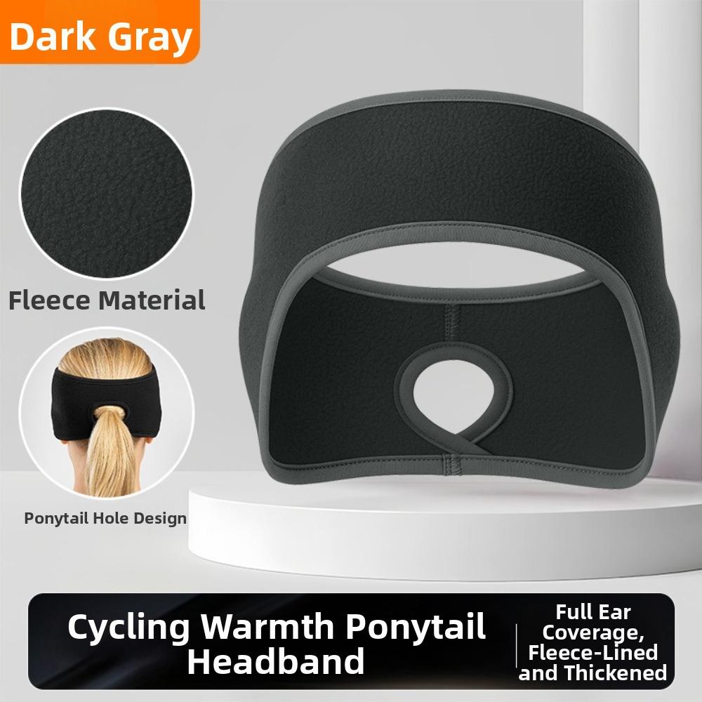 Thermal Insulation Ponytail Headband Fleece Material Sport Headband Ear Warmer Headband  Cycling