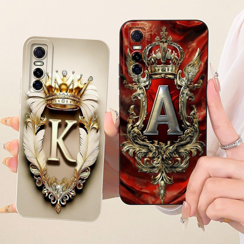 For Vivo Y73s 5G Case V2031A Cover Popular Initial Letters Soft Silicone Couple Phone Case For VivoY73s S7e Bumper V2031EA Funda