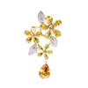 High-End Zircon Flower Copper Brooch Fashion Pin Elegant Brooch Clothing Accessories Women'S Gifts