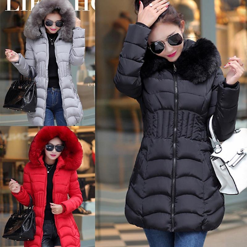 Stylish Winter Ladies Puffer Jacket With Luxurious Fur Hood For Ultimate Warmth