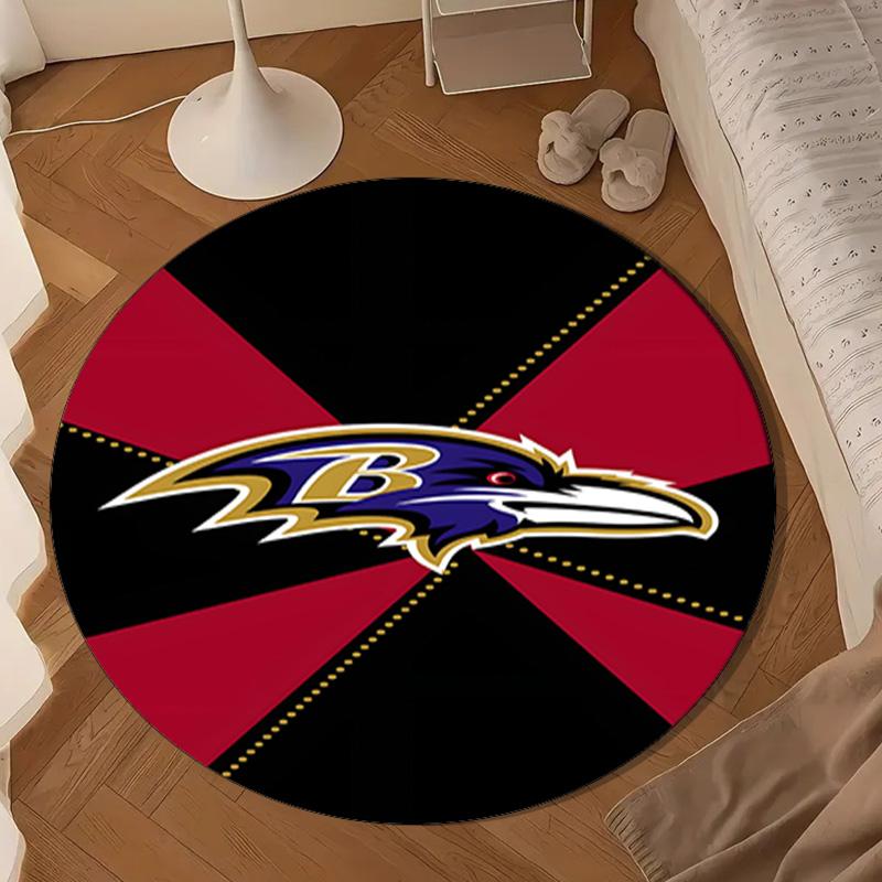 Ravens Team Spirit Round mat, Anti-slip Circle Carpet Chair rug For livingroom,Bedroom, doormat home decor Gift Christmas Gifts