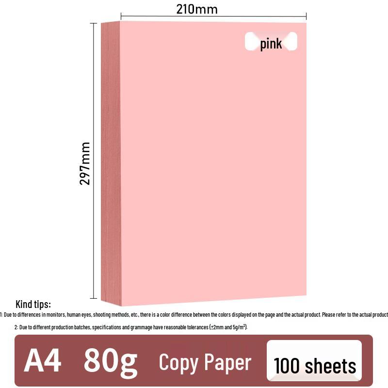 Pink Colored Paper: A4 & A5 Printing, 80g Copy, 70g Craft, A3 Printing, Table Cards