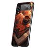 Pumpkin Autumn Leaves Coffee Hard PC Phone Case For Samsung Galaxy Z Flip 7 6 5 4 Black Cover For Galaxy Z Flip 3 Foldable Shell