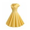 Women Summer Dress Solid Color Vintage Casual Party Robe Rockabilly Dresses Vestidos