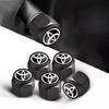 YDEM7 5Pcs Metal Tire Valve Stem Caps Dustproof Waterproof Universal for Toyota Hilux Yaris Corolla Camry CHR Auris Tacoma Accessories
