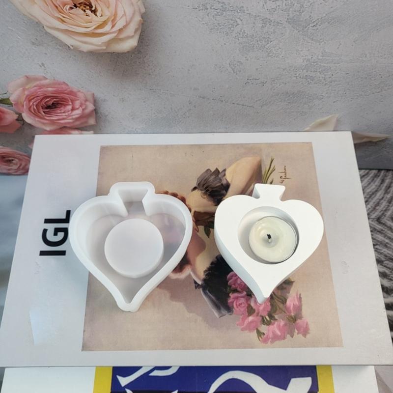 Candle Holder Silicones Molds Ace of Spade Candlesticks Molds Resins Castings Mould Soap Crafts Molds for Jewelry Making