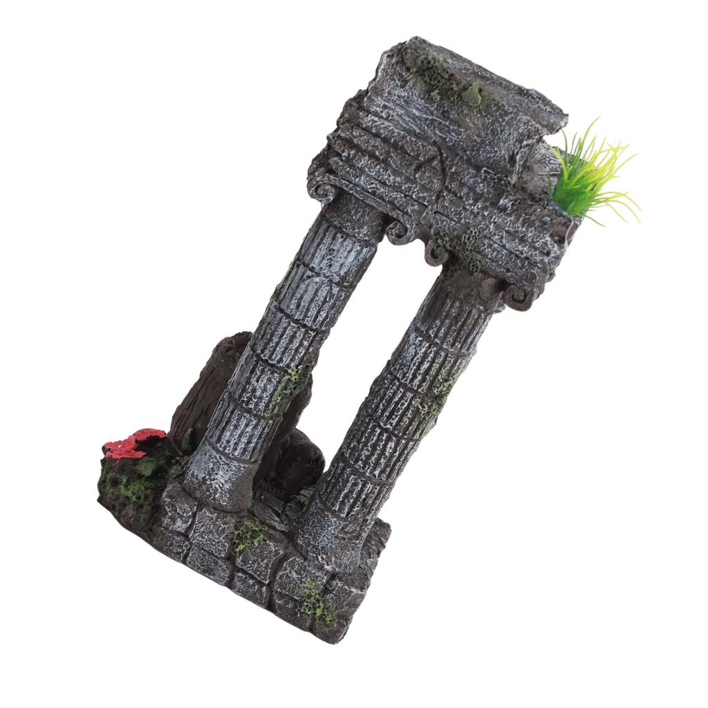 Aquarium Decoration Roman Columns Simulation Reusable Resin Fish   Landscape Ornament