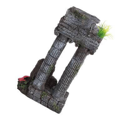 Decoração para Aquário Colunas Romanas Simulação Reutilizável Resina Peixe   Ornamento de Paisagem