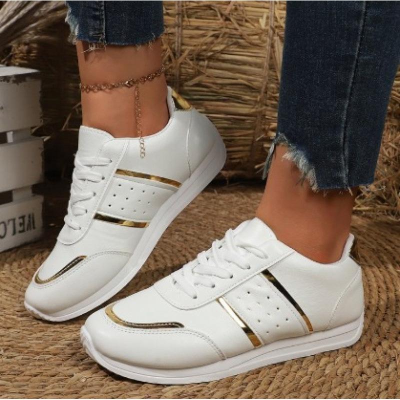 Comfortable sports shoes spring and autumn new European and American large size lace-up color matching Forrest Gump shoes casual single shoes