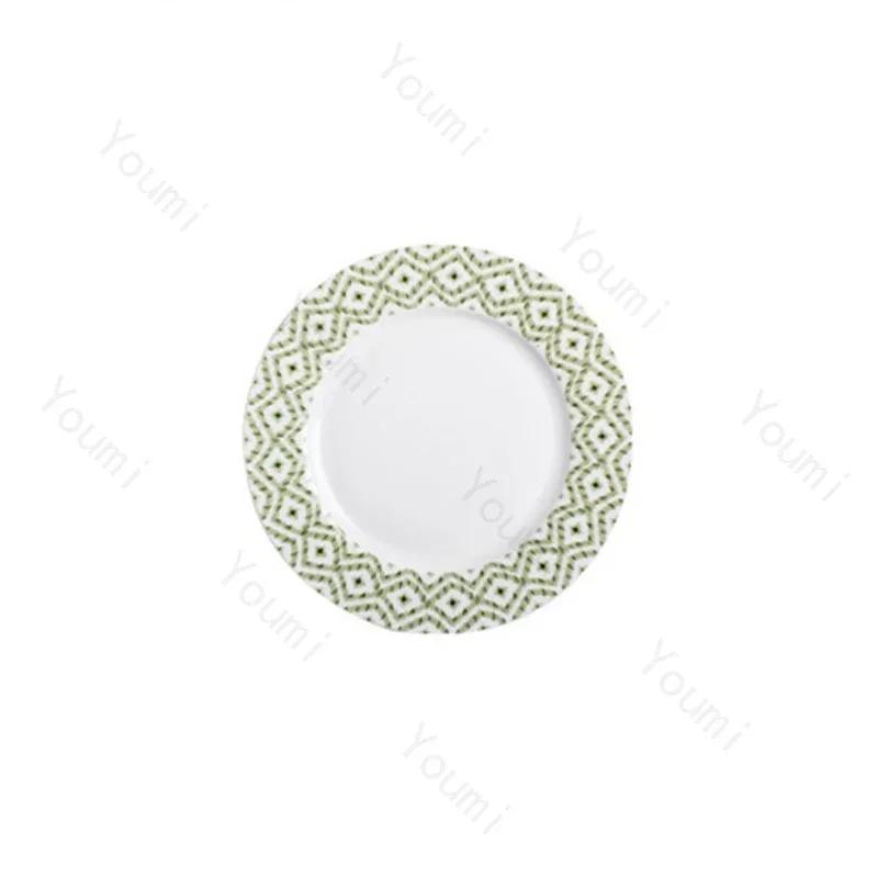 Modern Style Ceramic Plate Retro Restaurant Steak Pasta Dining Plates Delicious Dishes Large Soup Bowls Household Tableware