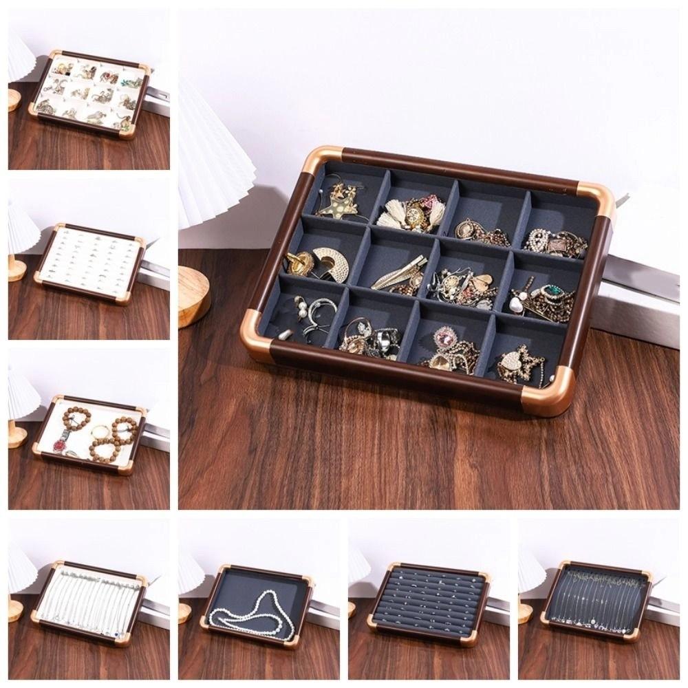 Velvet Wooden Jewelry Tray Necklaces Bracelets Jewelry Display Tray  Jewelry Storage