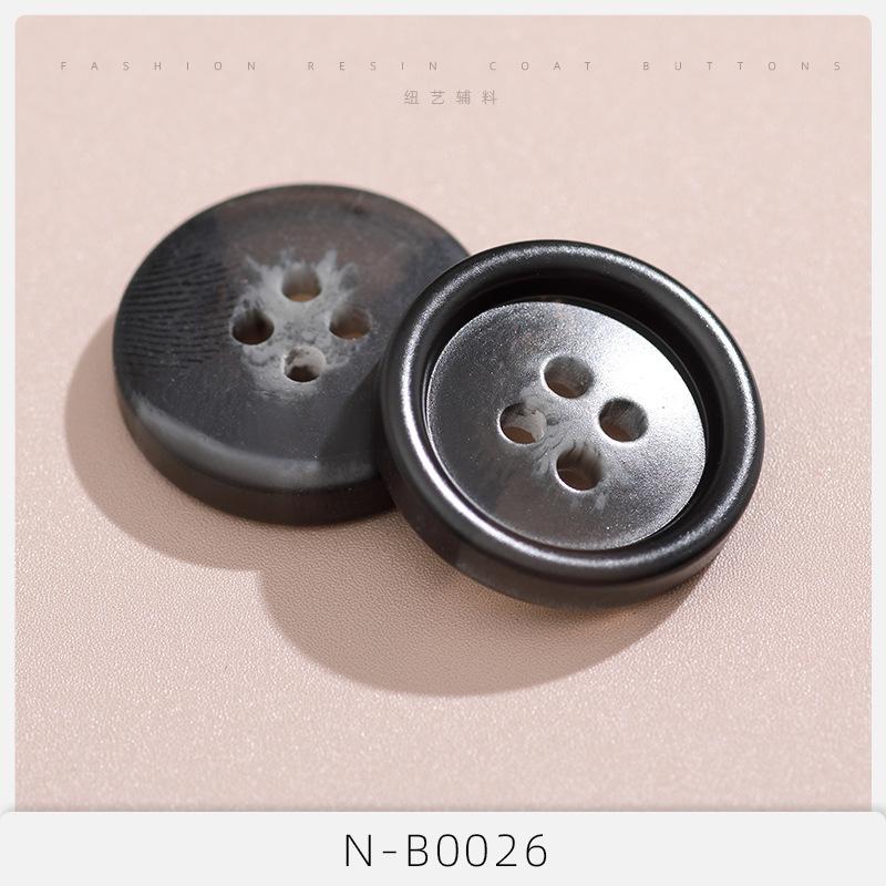 10Pcs Button Button Trench Coat Women'S Resin Black Button High-End Men'S Suit Clothes Coat Accessories Daquan Cardigan Suit