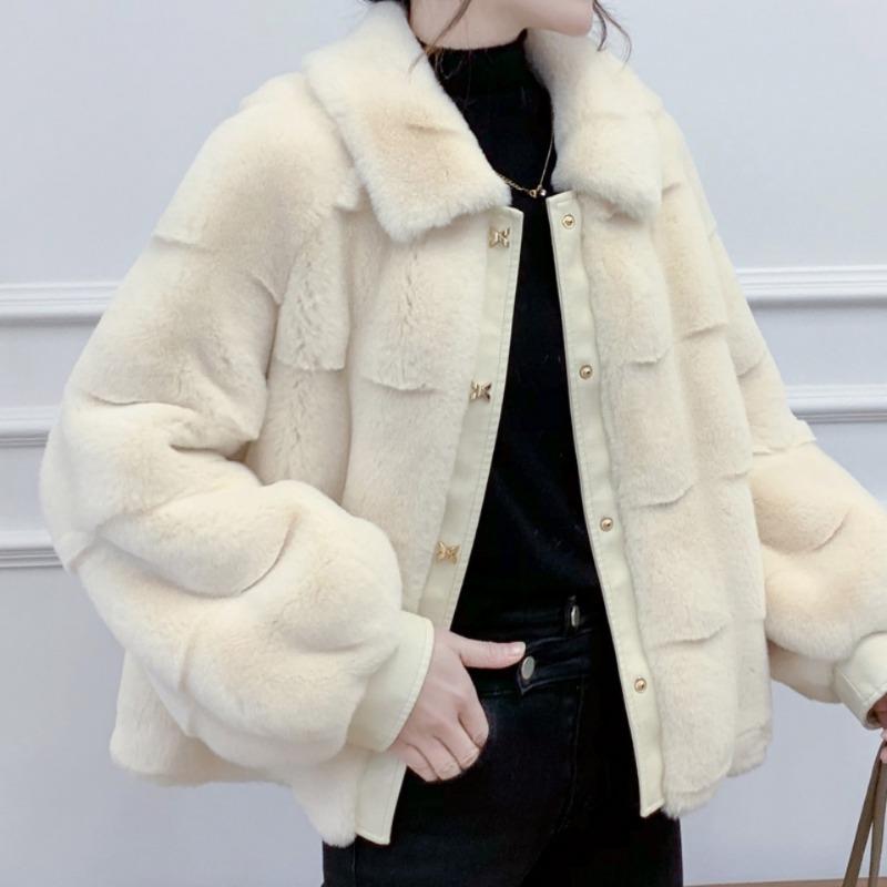 Korean Style Short Fur Collar Coat For Women Mom