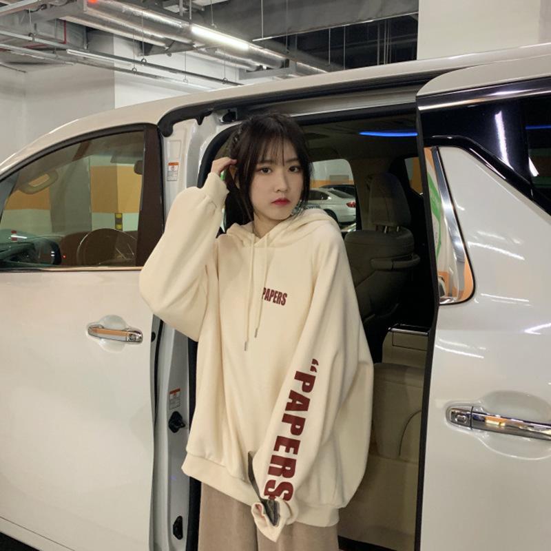 Ins Super Fire Fleece Thickened Sweater Women's Autumn and Winter Oversize Hooded Jacket Korean Version Tide Lazy On Clothes