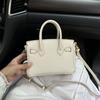 Lychee pattern platinum bag mini leather handbag large capacity bag women's new trendy fashion shoulder bag