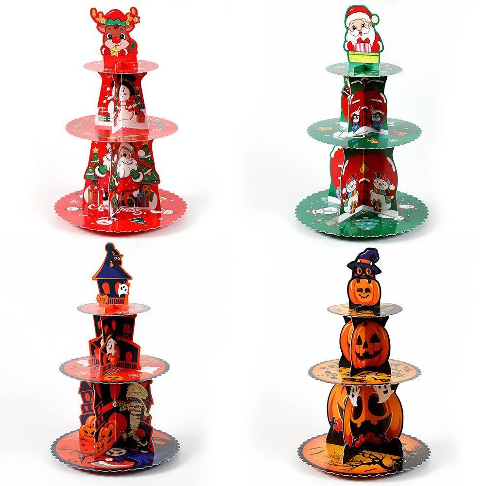 Pumpkin Halloween Dessert Stand 3-Tier Cake Rack Tray Home Decoration Cupcake Stands  Thanksgiving