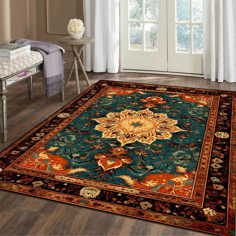Vintage Persischer Roter Teppich Wohnzimmer High-End Luxus Retro Teppich Rutschfest Große Fläche Schlafzimmer Dekora Teppich Lounge Matte Waschbar