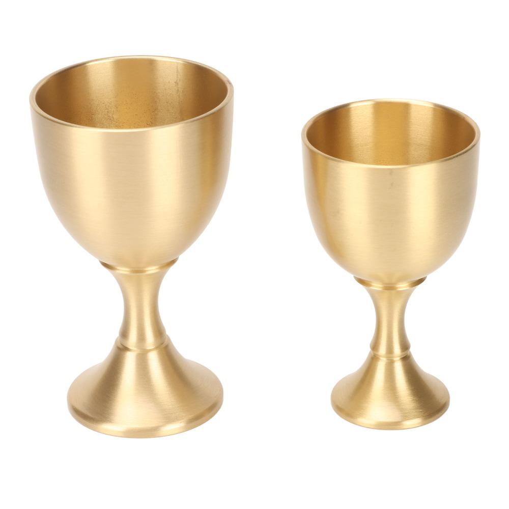 2pcs Vintage Mini Wine Glasses Brass Chalice Goblet Party Wedding Graduation Anniversary Christmas
