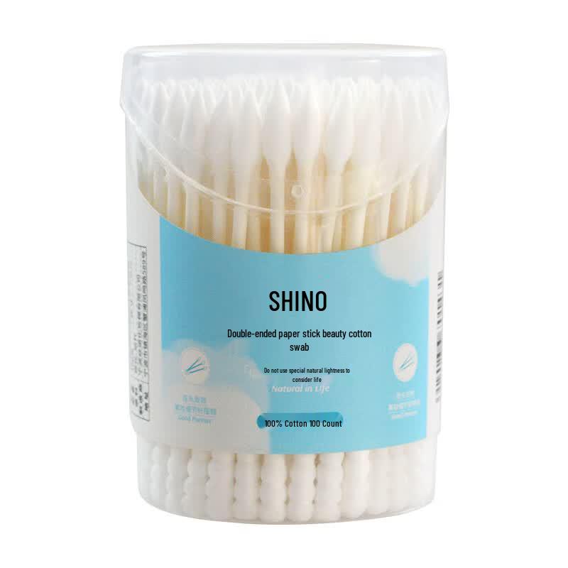 SHINO Beauty Cotton Swabs - Pointed & Spiral Tips, 20 Packs