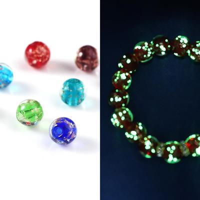 10 Pezzi Luminosi per la Notte Colorati Perline di Vetro Smaltato Lasse per Bracciale Collana Fai da Te Creazione di Gioielli