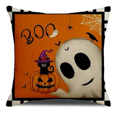 Happy Halloween Dwarf Ghost Pattern Printed Soft Square Pillowslip  Blend Cushion Cover Pillowcase Living Room Home Decor